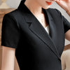Naviu Elegant Women Suits Casual White Black Temperament Short Sleeve Blazer and Skirt Office Lady Formal Wear