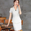 Naviu Elegant Women Suits Casual White Black Temperament Short Sleeve Blazer and Skirt Office Lady Formal Wear