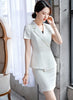 Naviu Elegant Women Suits Casual White Black Temperament Short Sleeve Blazer and Skirt Office Lady Formal Wear