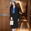 Naviu Female Suits High End Professional Formal Slim Long Sleeve Blazer And Skirt Office Ladies Work Wear