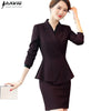 Naviu Design Women Suit Long Sleeve Blazer and Skirt Two Pieces Set Office Ladies Plus Size Formal Work Wear