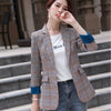Naviu Plaid Blazer Small Blazer One Button Style Elegant Coat For Beautiful Women Office Wear Formal Tops