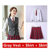 Naviu Preepy Look Students Suits Blouses Vest and Skirt Three Pieces Set JK Uniform Formal Wear