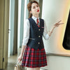 Naviu Preepy Look Students Suits Blouses Vest and Skirt Three Pieces Set JK Uniform Formal Wear