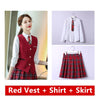 Naviu Preepy Look Students Suits Blouses Vest and Skirt Three Pieces Set JK Uniform Formal Wear