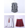 Naviu Preepy Look Students Suits Blouses Vest and Skirt Three Pieces Set JK Uniform Formal Wear