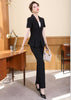 Navy Blue Short Sleeve Suits Women Summer Temperament Business Slim Blazer And Skirt Office Ladies Work Wear