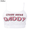 Nbber 2022 ladies camisole white Slim sexy strap tank top women crop top O neck Sexy Tank top Off shoulder Letter Co Crop Top