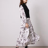Neploe 2022 Autumn Women Robes Japanese Fresh Vestidos Half High Collar Printed Pleated Dresses Knit Drawstring Vest Suits