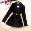 Neploe 2023 Autumn Ladies Sequined Coat Female Notched Collar Shiny Sequin Women Blazers Long Sleeve Outer Wear Jacket