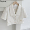 Neploe Blazer Women 2022 Summer Suit Female Korean Loose Casual Short Tops Office Lady Single Breasted White Coat Femme