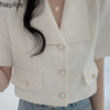 Neploe Blazer Women 2022 Summer Suit Female Korean Loose Casual Short Tops Office Lady Single Breasted White Coat Femme