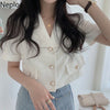 Neploe Blazer Women 2022 Summer Suit Female Korean Loose Casual Short Tops Office Lady Single Breasted White Coat Femme