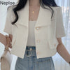 Neploe Blazer Women 2022 Summer Suit Female Korean Loose Casual Short Tops Office Lady Single Breasted White Coat Femme