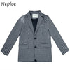 Neploe Business Wear Plaid Blazer Jacket Woman Women's Clothing 2023 Two Buttons Casual Womens Jackets Short Coat