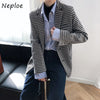 Neploe Business Wear Plaid Blazer Jacket Woman Women's Clothing 2023 Two Buttons Casual Womens Jackets Short Coat