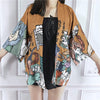 Kimono Blouses Harajuku Vintage Cardigan Devil Printed Shirt 3/4 Sleeve Woman Man Summer Sun Protection Kimonos 36331