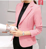 New Arrivals Solid Blazers Working Wear Autumn Winter Fashion One Button Long Sleeve Notched Collar Coats 68013