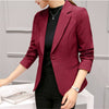 New Arrivals Solid Blazers Working Wear Autumn Winter Fashion One Button Long Sleeve Notched Collar Coats 68013