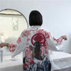 Women Harajuku Cardigan Japanese Kimono Summer Digital Printed Loose Shirt Tops Casual Woman Man Kimonos Coat 36192