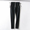 Net Red Sexy High Waist Strap Zipper Jeans Woman Spring Korean Version Of The Large Size Slim Slim Pencil Nine Points Pants