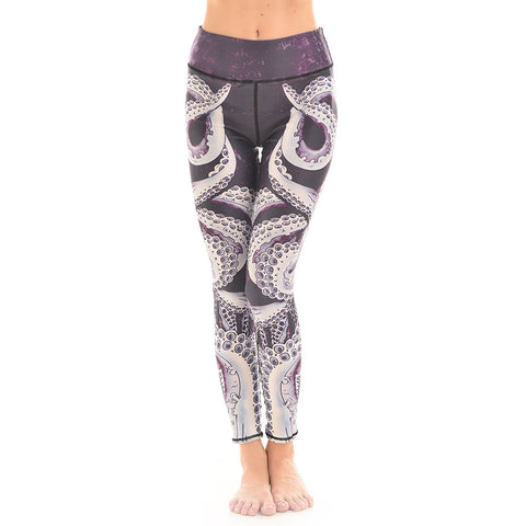 New 025 Sexy Girl HI-Q Octopus tentacles monster Printed Elastic Slim Fit Fitness Workout Women Leggings Pants Plus Size