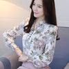 New 2022 Autumn Fashion V-Neck Chiffon Blouse Womens Tops And Blouses Office Slim Shirts Ladies Tops Plus Size Blusas Femininas