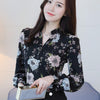 New 2022 Autumn Fashion V-Neck Chiffon Blouse Womens Tops And Blouses Office Slim Shirts Ladies Tops Plus Size Blusas Femininas