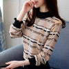 New 2022 Fashion Casual Striped Plaid Chiffon Women Blouse Shirt Long Sleeve Chiffon Ladies Female Tops Blusas Shirts 0715 40
