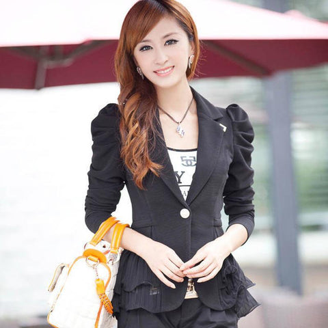 New 2022 Fashion Hot women blazers and jackets long-sleeve slim blazer ruffle short blazer design candy color Outerwear