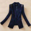 New 2022 Fashion Spring Women Woolen Blazer Long Sleeve Turn Down Collar Slim Blazer Black Jacket Coat For Women
