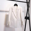 New 2022 Spring Autumn Suit jacket Women White Black Pink Korean Elegant Solid Loose Casual Blazer Womens Formal Coat Y1123