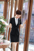 2022 Summer Black Striped Blazer Women Business Suits Skirt and Jacket Sets Office Uniform Designs Style