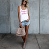 New 2022 Summer Sexy Women Letter Vest Tops Sleeveless Casual Tank Tops T Shirt