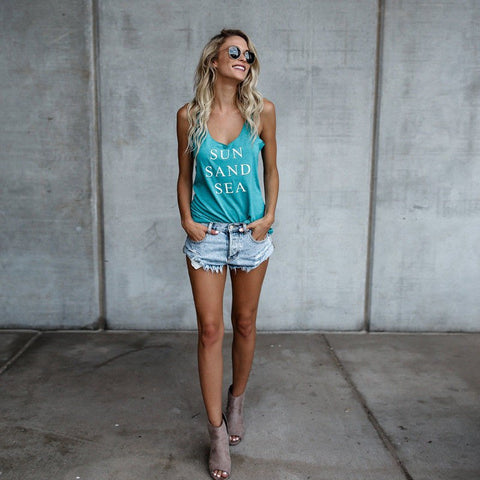 New 2022 Summer Sexy Women Letter Vest Tops Sleeveless Casual Tank Tops T Shirt