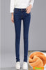 New 2022 autumn winter Women ladeis fleece warm Jeans Casual Denim Skinny Pencil Pants female keep warmed trousers