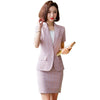 2022 Ladies Pink Blazer Women Business Suits Formal Office Suits Work Wear Skirt and Jacket Sets OL