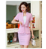 2022 Ladies Pink Blazer Women Work Wear Suits with Skirt and Jacket Sets Female Business Clothes