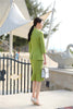 2022 Spring Fall Female Green Blazer for Women Bsiness Suits with Skirt and Jacket Sets Elegant Half Sleeve