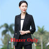 2022 Spring Fall Female Green Blazer for Women Bsiness Suits with Skirt and Jacket Sets Elegant Half Sleeve