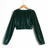 2023 Spring Shirts Women's Short Shirts V-neck Long Sleeve Single-breasted Gold Velvet Blouse Female Coat Tops