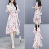 2023 Summer Women Dress maxi Casual Party Evening Sexy High Waist Ruffles Chiffon Dresses Elegant Ladies Floral Vestidos