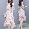 2023 Summer Women Dress maxi Casual Party Evening Sexy High Waist Ruffles Chiffon Dresses Elegant Ladies Floral Vestidos