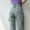2022 Women Vintage Blue Jeans Butt Cut Jeans American Style Trend High Waist Jeans Women Denim Pants Straight Jeans