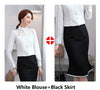 2022 Formal Professional Women Business Suits with Skirt and Lace Blouse Summer Fall  Fabric OL Styles Shirt
