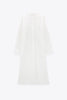 2022 Spring Summer Women White Sexy Hollow Shirt Midi Dress Chic Embroidery Long Sleeve Solid Beach Dresses Ladies Vestidos