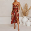 2022 V-Neck Sling Printed Bow Beach Backless Skirt Suit Office Clothes Work Outfit Vittoria Vicci Womens Summer Dress