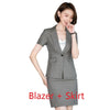 2022 Women Skirt Suits Navy Blue Blazer and Jacket Sets Office Ladies Business Work Clothes