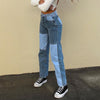 2022 Women's Jeans Street Hip Hop Jeans Contrast Patch Jeans Casual Length Pants