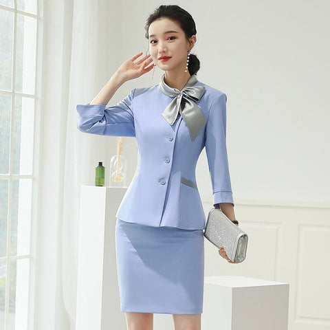 2023 Ladies Blazer Ladies Business Suit Skirt Ladies Work Dress Office Uniform 2 Piece Set